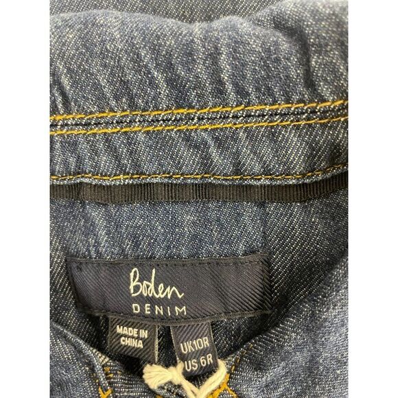 Boden Women Denim Dress Statement collar UK 10R US 6R Blue D0029 NWT - Picture 5 of 13
